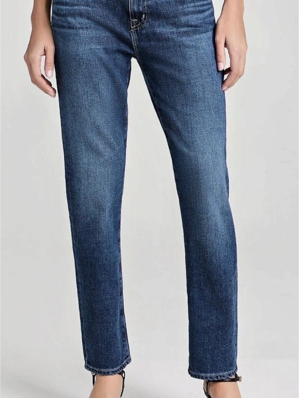 AG ed Denim Ex Boyfriend Slouchy Slim Jeans in Dark Washed Blue Waist 26